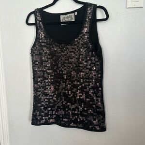 Black Sequin Tank Top